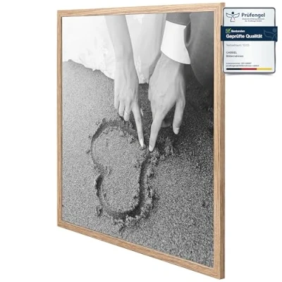 Imagen de CABBEL set de 1 marco madera MDF 60x60 con cristal acrílico inastillable Roble