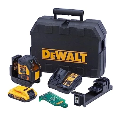 Imagen de DEWALT DCLE34021D1 QW Nivel láser autonivelante verde en cruz con batería 18V Li Ion 2Ah, Autonomía 16h