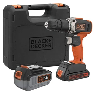 Imagen de BLACK+DECKER BCD003MEM2K, Taladro Percutor 18 V 21.000 ipm con 2 Baterias de Litio 4.0 Ahh y Ah