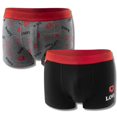 Imagen de soxo San Valentín Calzoncillos Hombre Boxer Algodon Boxers Deportivos Regalos Originales XL Love 2 Piezas