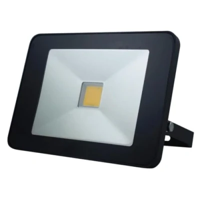 Imagen de Perel LED Floodlight, 30 W, 3200 lm, 4000 K, blanco neutral, para interiores y exteriores, soporte ajustable, control remoto, aluminio, negro