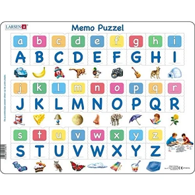 Imagen de Larsen GP426 MemoPuzzle: El Alfabeto con 26 Letras mayúsculas y minúsculas, edición en Holandés, Puzzle de Marco 52 Piezas