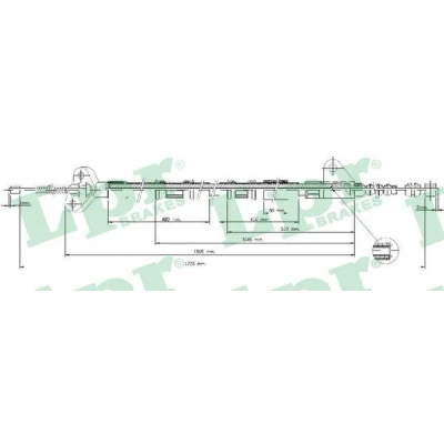 Imagen de LPR C0847B Cable de Freno Mano 1760/1493 TOYOTA: Avensis I Berlina