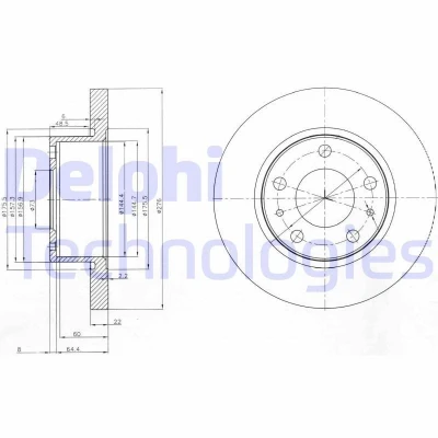 Imagen de DELPHI BG3752 Disco de freno 276 22 5 macizo aceitado sin procesar cojinete rueda, anillo sensor ABS IVECO: DAILY 2 Pritsche/Fahrgestell