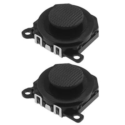 Imagen de 2pcs 3D Botón Analógico Joystick Stick Reemplazo Compatible con PSP 1000 de Control Plástico, Negro