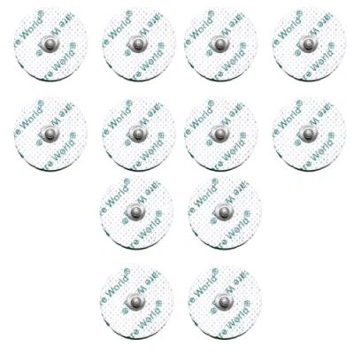 Imagen de Almohadillas de Electrodos Tens autoadhesivos forma redonda con conexión perno 3,5 mm compatibles dispositivos Beurer y Sanitas (12)