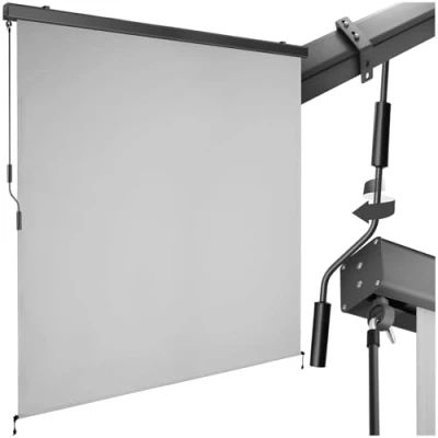 Imagen de TecTake® toldo Vertical Exterior Enrollable con manivela, Soporte toldo, Toldos Terraza y balcón, protección Solar Cortavientos, Tela Balcon Resistente 180 x 250 cm Gris Claro