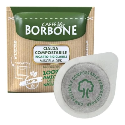 Imagen de Caffè Borbone Cápsulas Compostables, Mezcla de Café Dek Descafeinada 150 Compatibles con el Sistema ESE Papel 44 mm