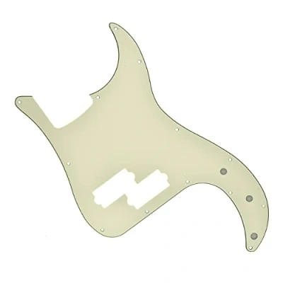 Imagen de Dopro Golpeador de graves precisión 13 agujeros PB P Bass Scratch Plate se adapta a USA/Mexicano Fender Precision envejecido blanco 3 capas