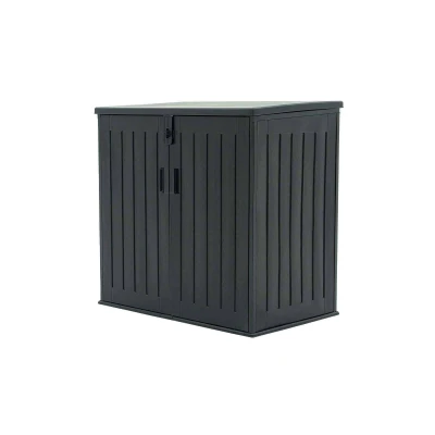 Imagen de Gardiun Arcón Exterior para Jardín Soften 775 litros 116x71x109/112,5 cm Baúl de Resina con Amortiguador, Suelo y Puertas