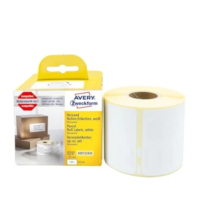 Imagen de Avery España AS0722430. Rollo de 220 etiquetas blancas para dirección, 28x89 mm