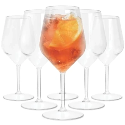 Imagen de TUNDRA ICE INTERNATIONAL Juego de 6 Copas VINO, COCKTAIL 470 ml IRROMPIBLES, Tritan® (Plástico Duro), BPA Free, Reutilizables y Lavables en Lavavajillas, Transparentes, para VINO TINTO BLANCO