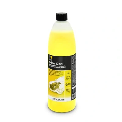 Imagen de ERRECOM Yellow Cool, Líquido para Radiador Amarillo Fluorescente 20C, anticongelante G12 con Paquete inhibidor de Base orgánica Oat, Listo Usar, 1 litro