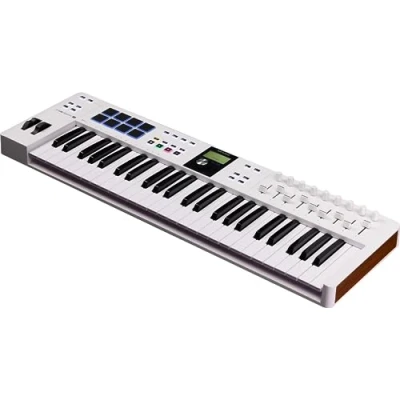 Imagen de Arturia KeyLab Essential 49 mk3 Controlador MIDI de Teclado para Producción Musical Teclas, 9 Codificadores, Faders, 1 Rueda Modulación, Pitch Bend, 8 Pads Blanco