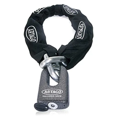Imagen de Artago 69T100 Cadena Antirrobo Moto Pesada + Mini U,Maxima Seguridad Homologada SRA, Sold Secure Gold, ø15mm 100cm, Candado U Acero Forjado MONOBLOK, Máxima Testada, BUNKER SELECTION