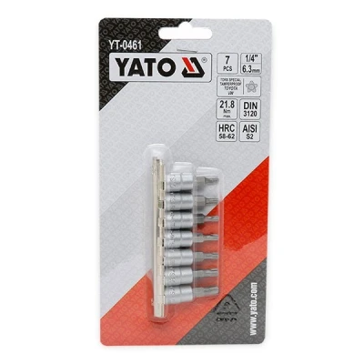 Imagen de YATO YT 0461 Juego de tubos 7 Acero cromo vanadio 1/4