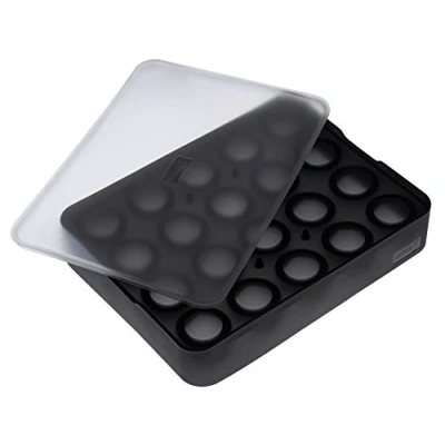 Imagen de Lurch ICE FORMER Premium Máquina de hielo silicona con tapa para 20 bolas 3 cm, color negro