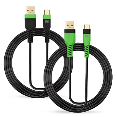 Imagen de NITHO Cable de Carga USB C, [2Pack 4M] Tipo C Rapida para el Mando Xbox Series X/S, Playstation 5 y Dispositivos A Portátiles/Teléfono Verde