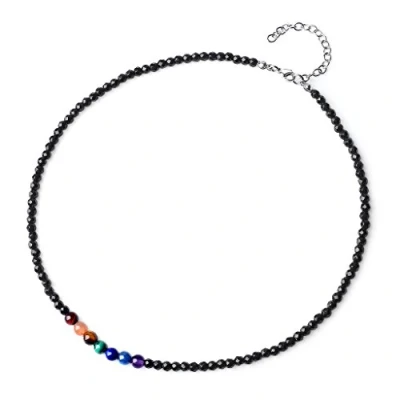Imagen de COAI Collar Gargantilla para Hombres y Mujeres con Cuentas de Ónice Facedato Piedras Chakras