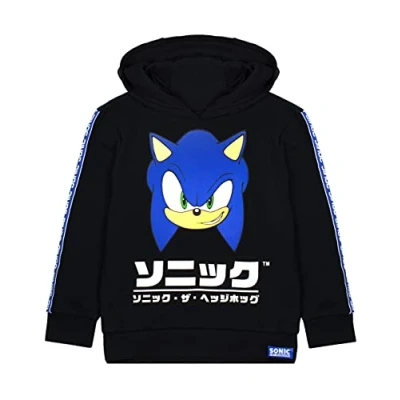 Imagen de SONIC The Hedgehog Sudadera con Capucha para niños Japanese Gamer Suéter Negro 4 5 años