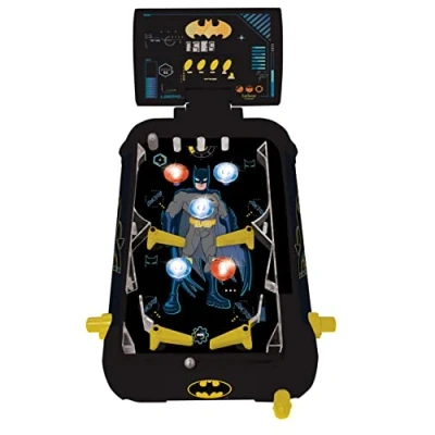 Imagen de Lexibook Máquina de Pinball electrónica Batman, Divertidos Sonidos y Efectos luz, 5 obstáculos, Funciona con 3 Pilas LR14, Negro/Amarillo, Color