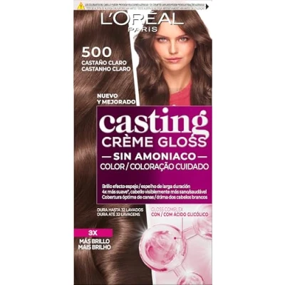 Imagen de L&#039;Oreal Paris Casting Crème Gloss Coloración Sin Amoniaco, Tinte, Tono 500, Color Castaño Claro, 600 g (Paquete de 1)