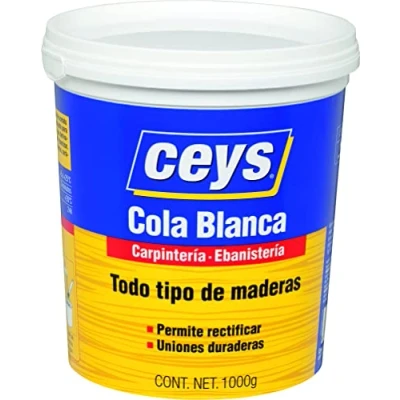 Imagen de Ceys Cola blanca para madera Ideal trabajos de carpintería, bricolaje, montaje y ensamblaje Bote 1KG