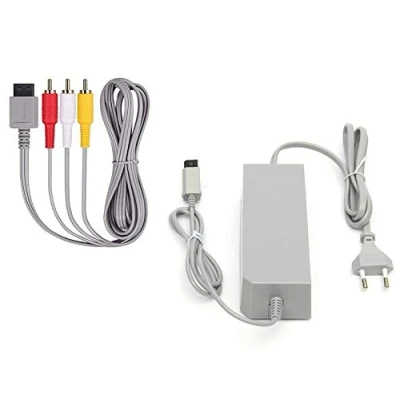 Imagen de DARLINGTON &amp; Sohns Juego de cables para Nintendo Wii, cable carga y adaptador CA
