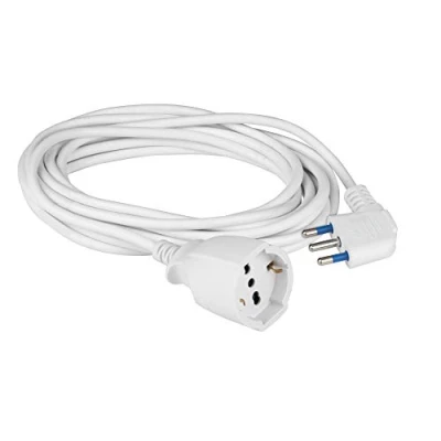 Imagen de POLY POOL PP2622X Prolongador Eléctrico 250v Con Cable Blanco Extensible 3 Metros, Enchufe 16A Ahorro de Espacio Y Toma Schuko 10A/16A 2P+T Pluristandard (Italiana Alemana)
