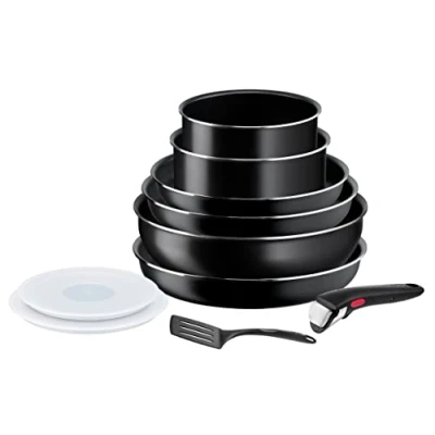 Imagen de Tefal Ingenio Easy On Juego de 10 piezas apilables Revestimiento antiadherente, indicador temperatura, cocina saludable, utensilios cocina, fabricado en Francia, No apto inducción