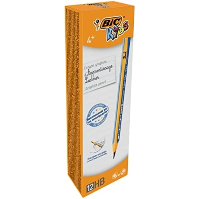 Imagen de BIC Kids Jumbo Triangular Learner Lápices de Grafito HB para Niños Óptimo enseñar a Escribir Azul, Caja 12