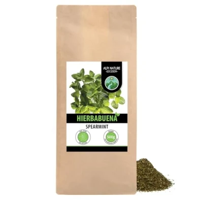 Imagen de Hierbabuena (500g), corte menta verde, suavemente secado, 100% puro y natural para la preparación de té, marroquí, té hierbas