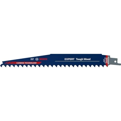 Imagen de Bosch Professional 1x Hoja de Sierra sable Expert `Tough Wood` S 1142 KHM (para Madera tratada a presión, construcción, Longitud 225 mm, accesorios sable)