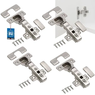 Imagen de KOTARBAU® 4 x Bisagras de cazoleta rectas, hidráulicas, para muebles, cierre suave, invisibles armarios, Bisagra recta, Apertura 102,