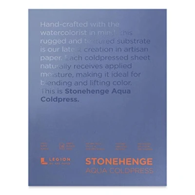 Imagen de Legion Stonehenge Bloc de acuarela (140 prensas en frío, 22,9 x 30,5 cm, 15 hojas), color blanco