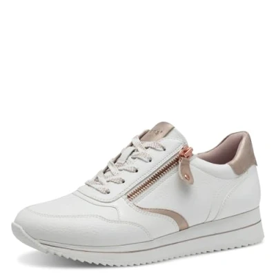 Imagen de Jana Damen Sneaker Flach mit Reißverschluss Vegan, Zapatillas Mujer, Blanco, Oro Rosa, 41 EU