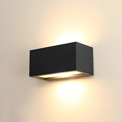 Imagen de HLFVLITE Aplique de pared para exteriores, máx.40 W E27 Luces aluminio hacia arriba y abajo Lámpara exterior exterior, IP44 impermeable, gris antracita