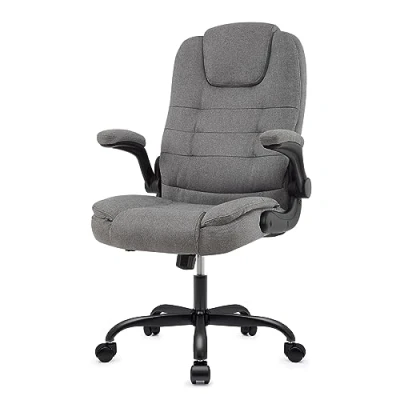 Imagen de IntimaTe WM Heart Silla Escritorio Tela, Oficina Ergonomica con Apoyabrazos Abatibles, Respaldo Alto y Cojín Engrosado, Sillon Juvenil para Ordenador, Gris