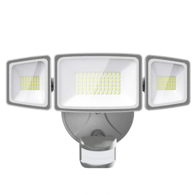Imagen de Onforu 55W Foco de Seguridad con Sensor Movimiento, 3 Cabezas 5000 LM Exterior LED, IP65 Impermeable Proyector LED Detector, 6500 K Blanco Frío para Jardín, Patio, Garaje, Entrada