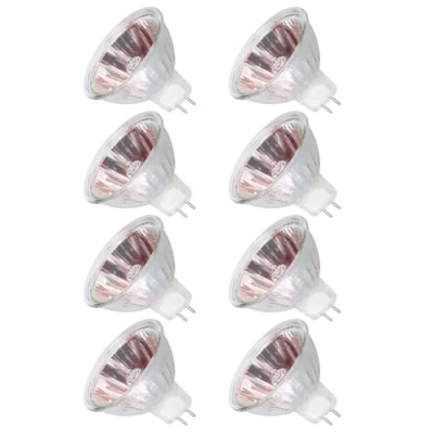 Imagen de Bombilla Halogena GU5,3 12V 20W, MR16, Paquete de 8 Reflector Halógeno Foco, 2700K Blanco Cálido Halógena Reflectora, para Lluminación Riel