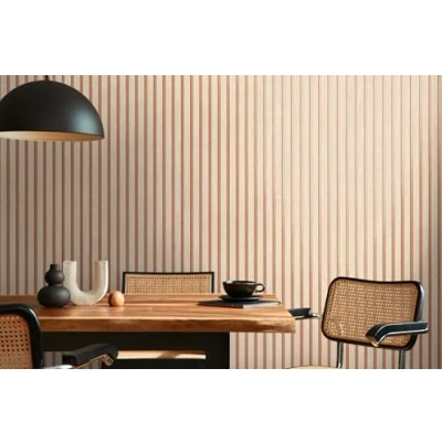 Imagen de A.S. Création Papel pintado tejido no motivo de panel mural 0,53 x 10,05 m beige marrón wood look wallpaper made in Germany 786652