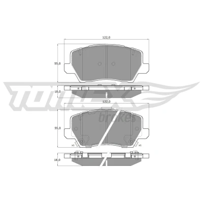 Imagen de TOMEX brakes TX 19 75 Juego de pastillas freno Eje delantero con avisador acústico desgaste KIA: Picanto III
