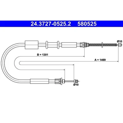 Imagen de ATE 24.3727 0525.2 Cable de Freno Mano 1469 FIAT: Punto I Hatchback