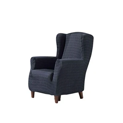 Imagen de Estoralis Vega Funda Sillon de Diseño Moderno Tejido Elastico Azul para Orejero 70 a 110 cm. Protector Adaptable Todo Tipo Sillones
