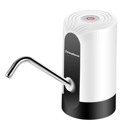 Imagen de EASY SPEED Dispensador De Agua USB C Sin Luz, Bomba Eléctrica Portátil, con Adaptadores para Botellas Y garrafas 5, 8, 10, 15 20 litros Blanco