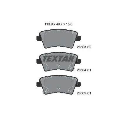 Imagen de TEXTAR 2650301 Juego de pastillas freno con avisador acústico desgaste KIA: Optima / K5 Berlina, Sportswagon
