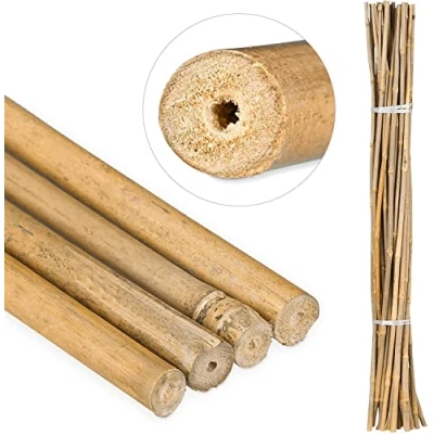 Imagen de Suinga 100 x Tutor de Bambu 120 cm, diámetro 9 12 mm. Varillas bambú, para Plantas, Color Natural. Uso agrícola Sujetar árboles, Plantas y hortalizas