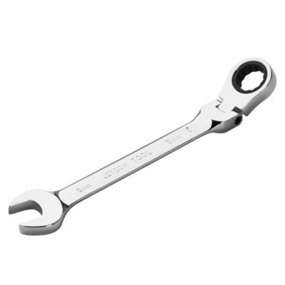 Imagen de Jetech llave de engranaje cabeza flexible 9 mm, trinquete grado industrial fabricada con acero aleación Cr V forjado tratado térmicamente, combinada