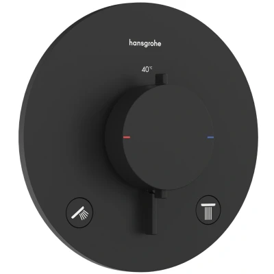 Imagen de hansgrohe 33715670 Termostato, Negro Mate, 2 Verbraucher