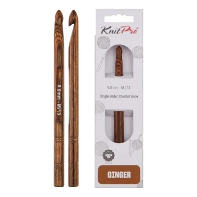 Imagen de KNITPRO Gancho de Ganchillo, Madera, Marrón, 9,00 mm